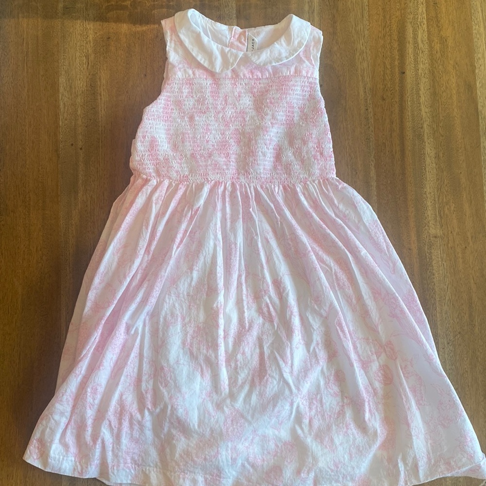 COPY - VGUC girls white and pink bunny toile Janie and Jack dress